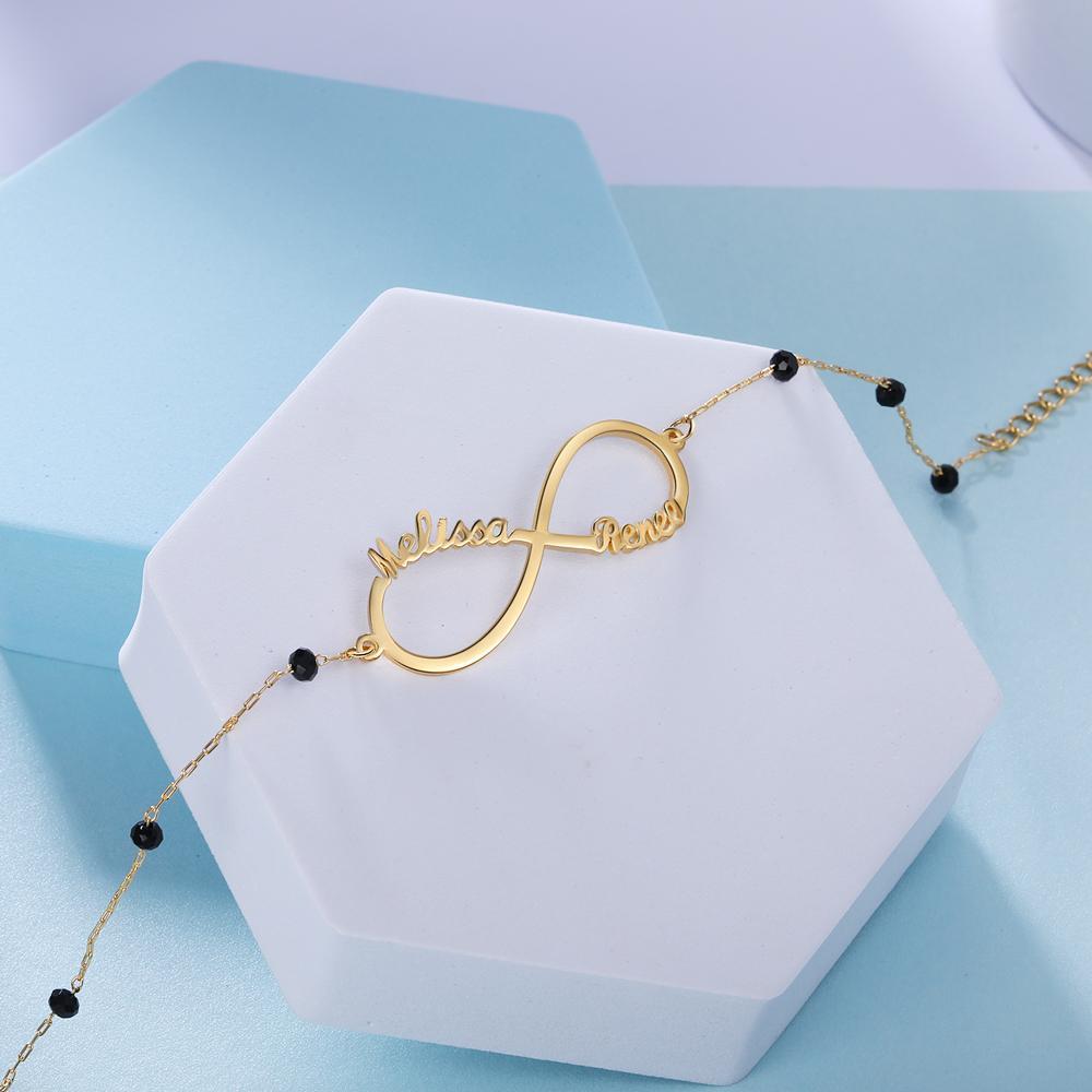 Infinity Armband mit 2 Namensgravur Kundenspezifisch
