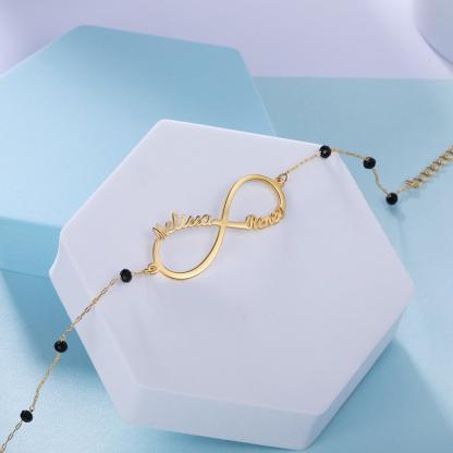 Infinity Armband mit 2 Namensgravur Kundenspezifisch