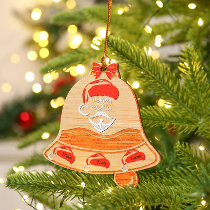 Holz Personalisierte 3 Namen & Text Weihnachtsglocken Weihnachtsornament Weihnachtsbaum Anhänger