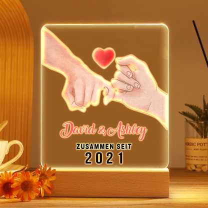 Personalisierte 2 Namen & Text & Jahr Paar Nachtlicht für Paare