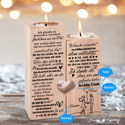 Personalisierte 2 Namen & Text Kerzenhalter-Ich glaube so jemanden wie dich findet man nur ein Mal-Geschenk für Paare