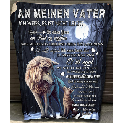 "An meinen Vater" Decke - Wolf