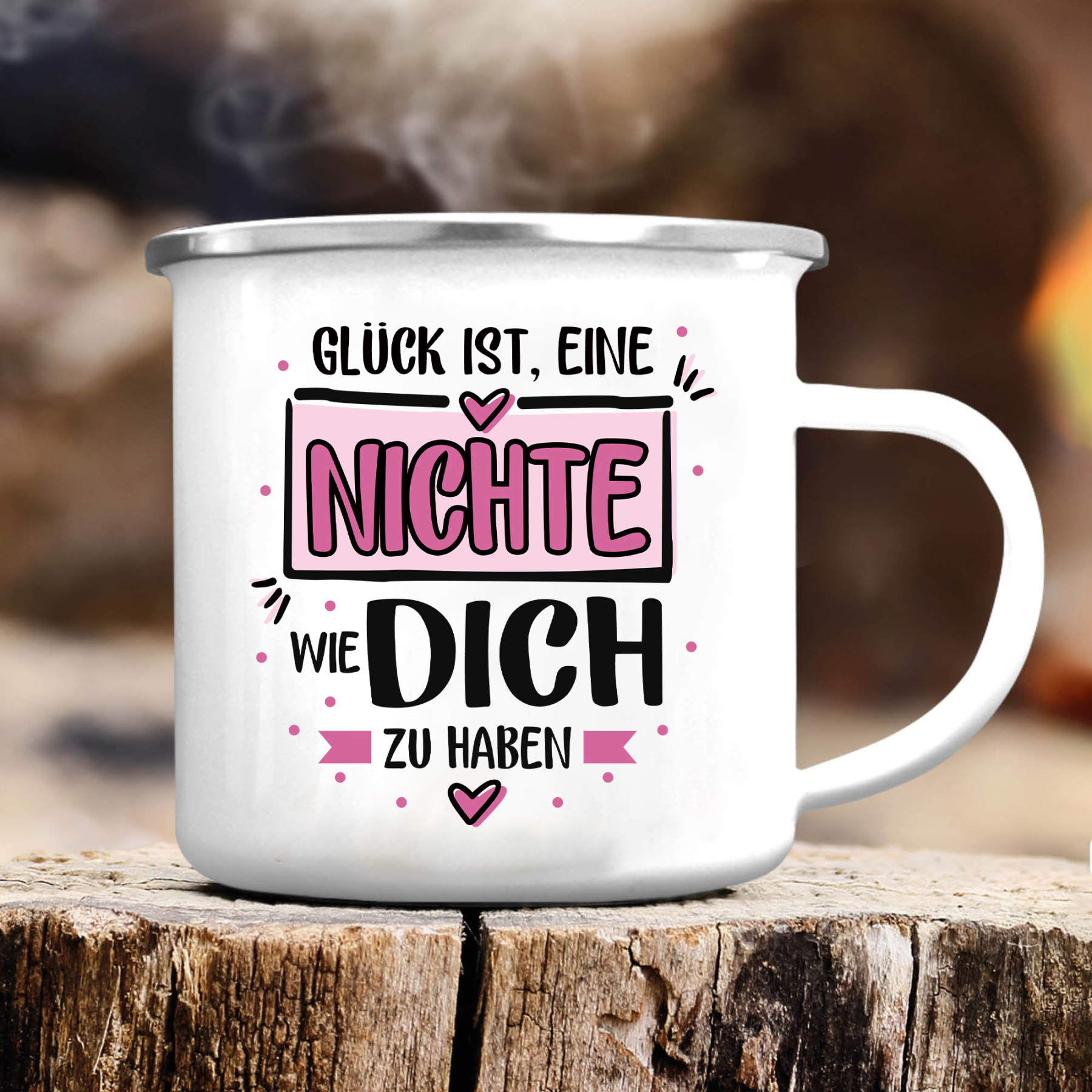 Emaille Tasse-Glück ist, eine Nichte wie dich zu haben-Emaille Becher für Nichte