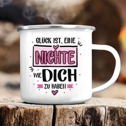 Emaille Tasse-Glück ist, eine Nichte wie dich zu haben-Emaille Becher für Nichte