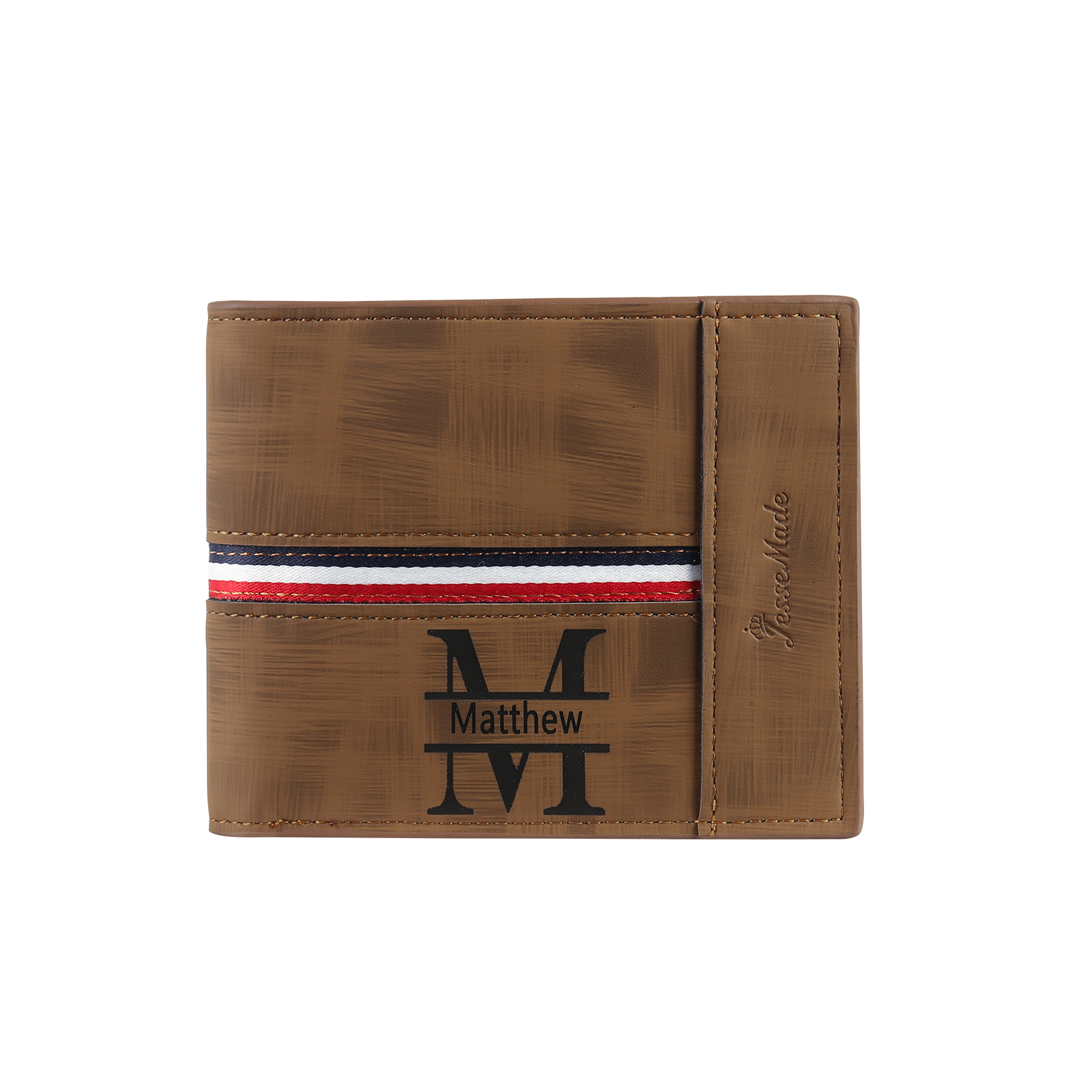 Personalisierte Foto & Name & 1 Buchstabe PU Leder Geldbörse