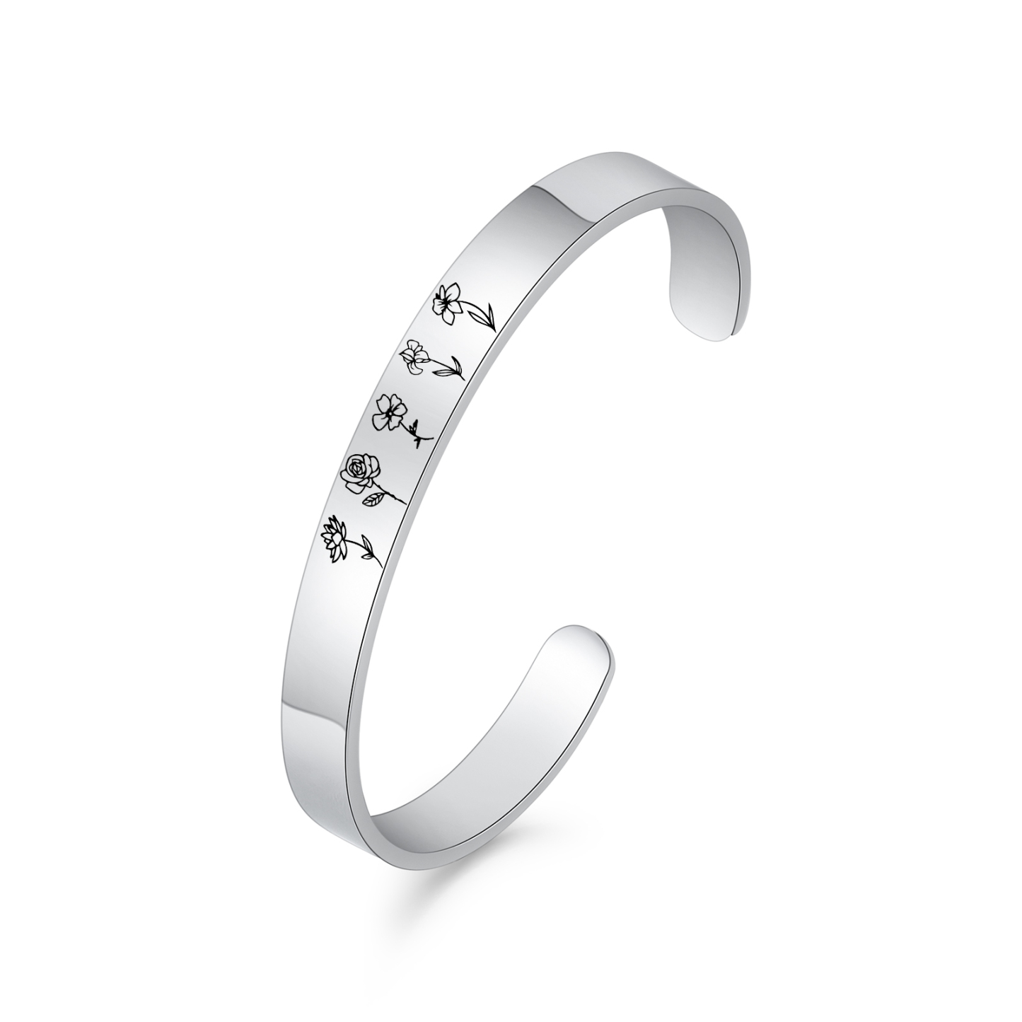 Wildblume Familie Armband 5 Blumen Personalisierte Garten Armband