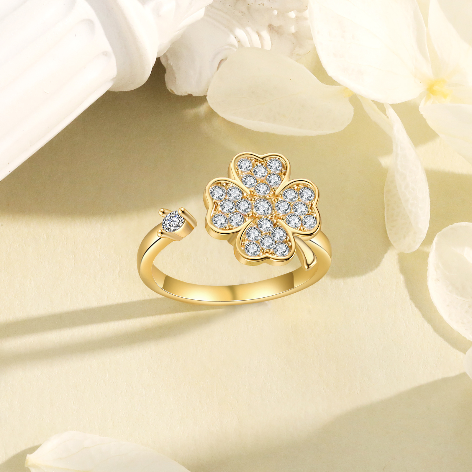 Kleeblatt Offener Ring- An Meine Tochter- Geschenk mit Nachrichtenkarte