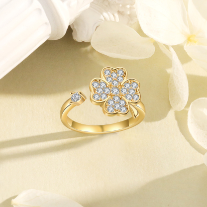 Kleeblatt Offener Ring- An Meine Tochter- Geschenk mit Nachrichtenkarte