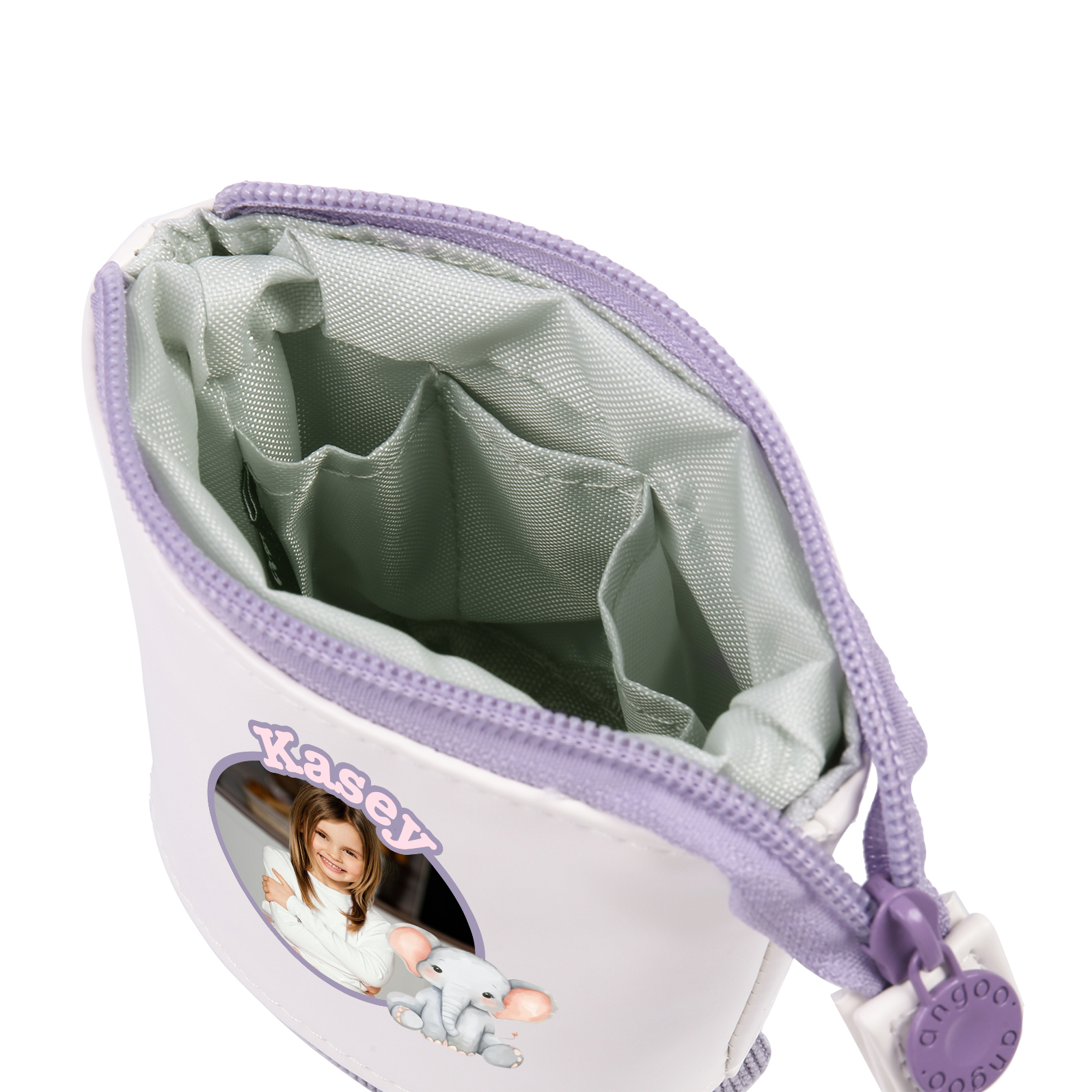 Personalisierter Name & Foto & Tiertyp Leinwand PU-Leder Stifteetui Stifttasche