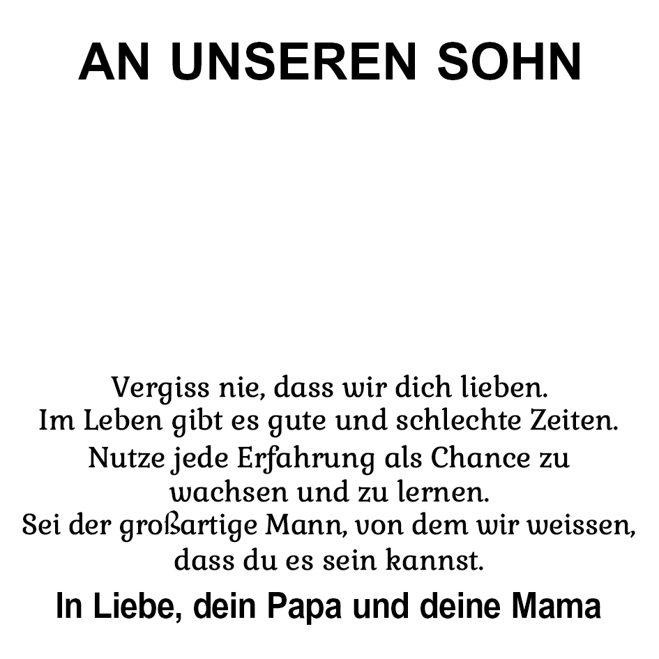 An meinen Sohn Edelstahl Schlüsselanhänger-Mach keinen Blödsinn-Geschenk mit Nachrichtenkarte 