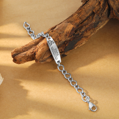 Herren Armband-Personalisiertes 3 Namen & Text & Foto Edelstahl Armband 