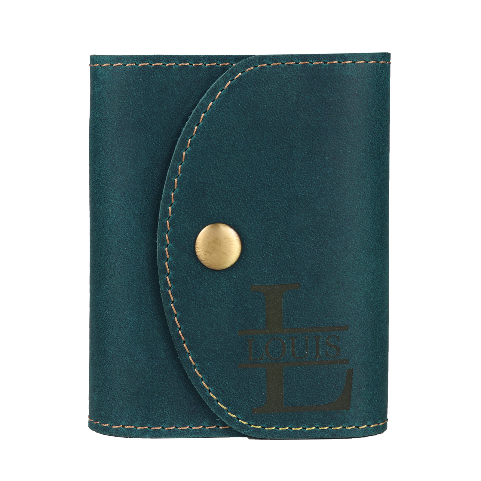 Personalisiertes Foto & Name & Buchstabe Strichzeichnung Leder Geldbörse