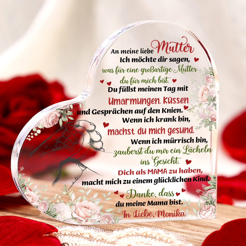 Herz Acryl-Deko-Danke, dass du meine Mama bist-Schreibtischdekoration für Mutter