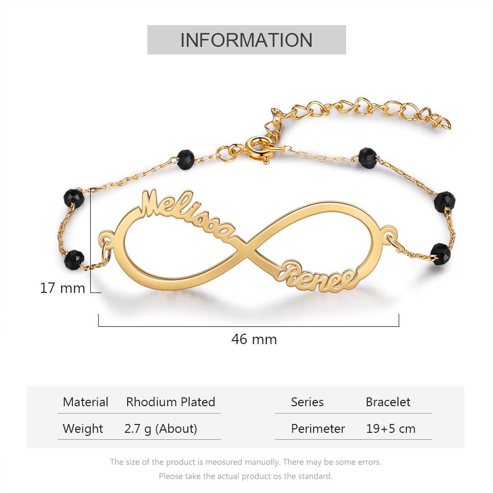 Infinity Armband mit 2 Namensgravur Kundenspezifisch