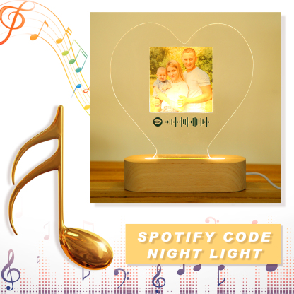 Scannbare Benutzerdefinierter Spotify Code Lampe Acryl Musik Tafel Nachtlicht Geschenke für Familie