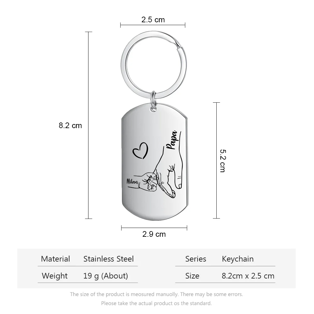 Personalisierbarer 1 Name Papa Hand Schlüsselanhänger-Lieber Papa du hast ja bereits mich-Geschenk für Vater Vatertag