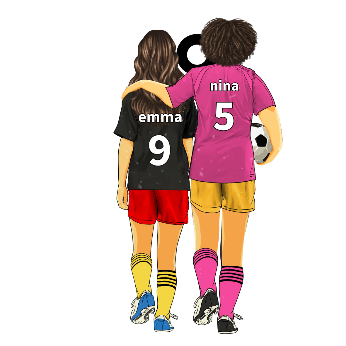 Personalisierter Acryl-Anhänger mit Fußball-Motiv für Mama & Kind