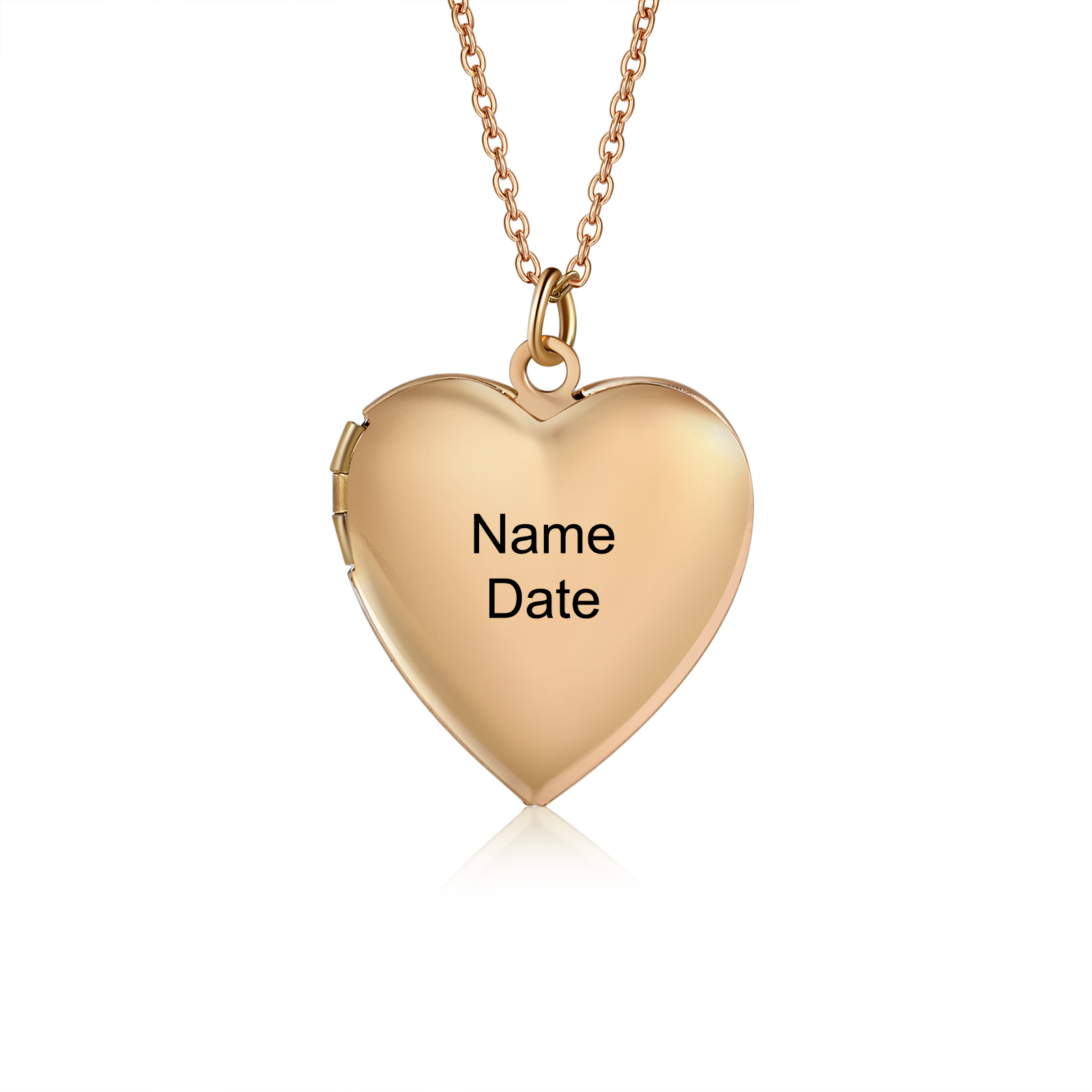Personalisierte 2 Fotos & Name & Datum Herz Halskette Erinnerungen, die unser Herz berühren, gehen niemals verloren - Geschenk mit Nachrichtenkarte