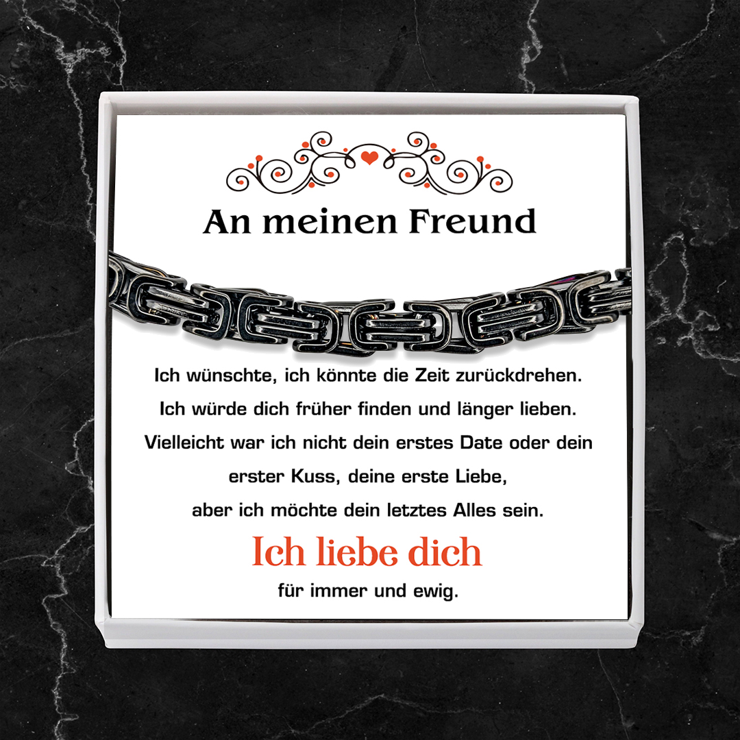 Herren Edelstahl Armband-Für meinen Freund Ich würde dich früher finden und länger lieben.-Geschenk mit Nachrichtenkarte