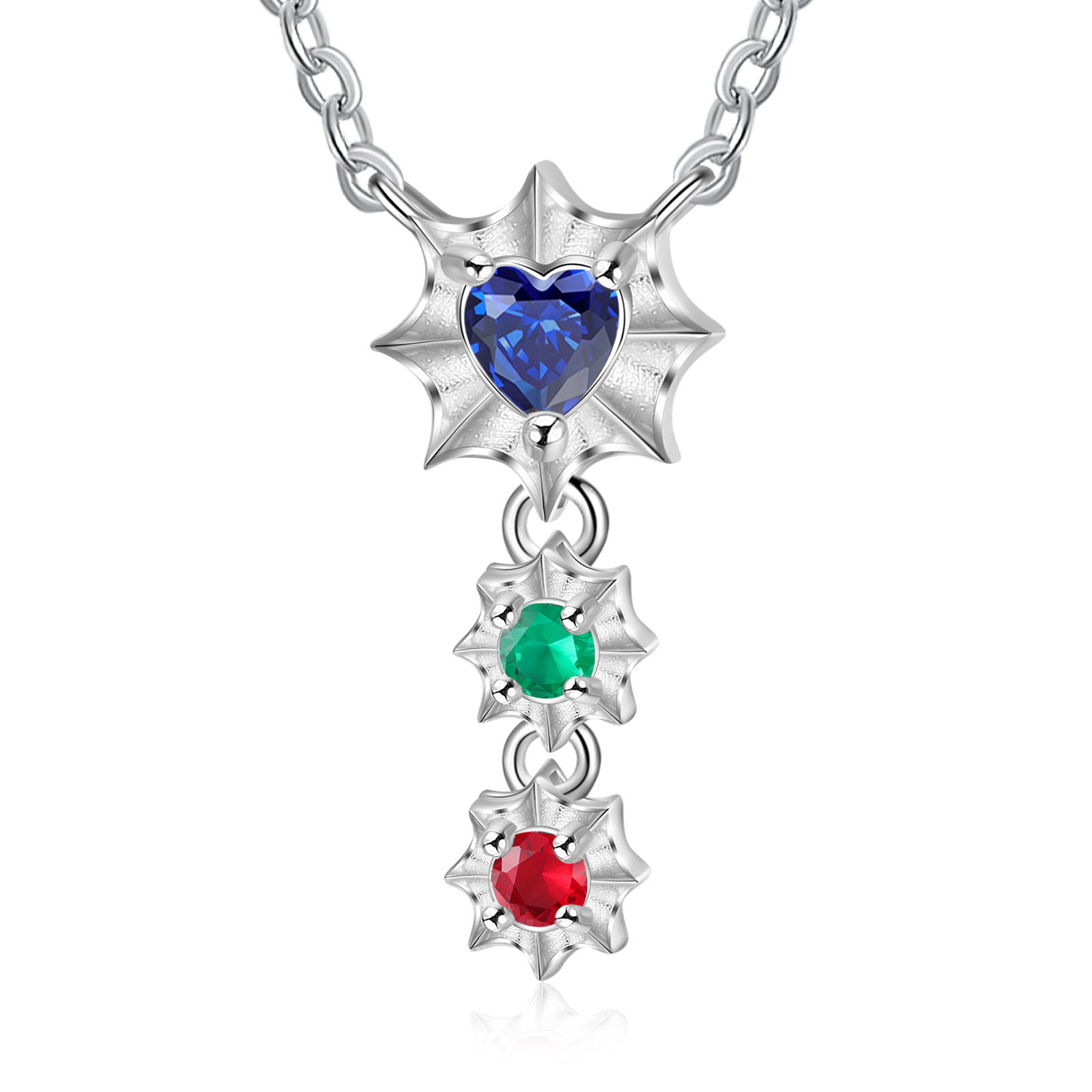 Personalisierte 3 Herz Geburtssteine Seemuschel Halskette für Großmutter