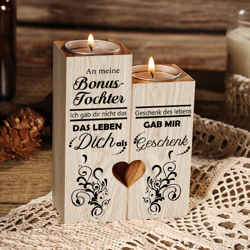 Für meine Bonustochter Kerzenhalter-Set aus Holz