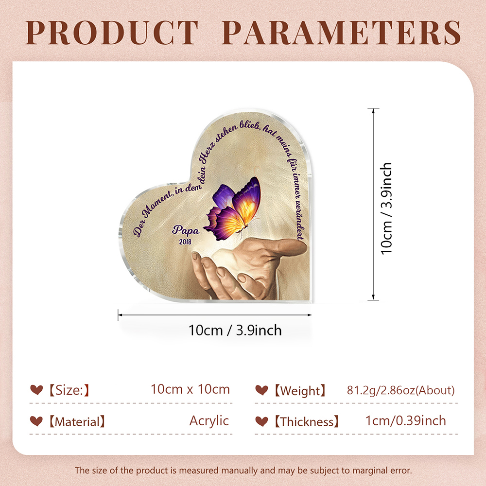 Personalisierte 1 Name & Jahr Lila Schmetterling Acryl-Deko-Trauer Schreibtischdekoration