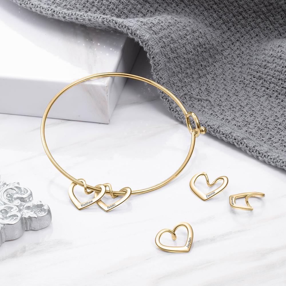 Damen Armband mit Gravuren 2 Herzen