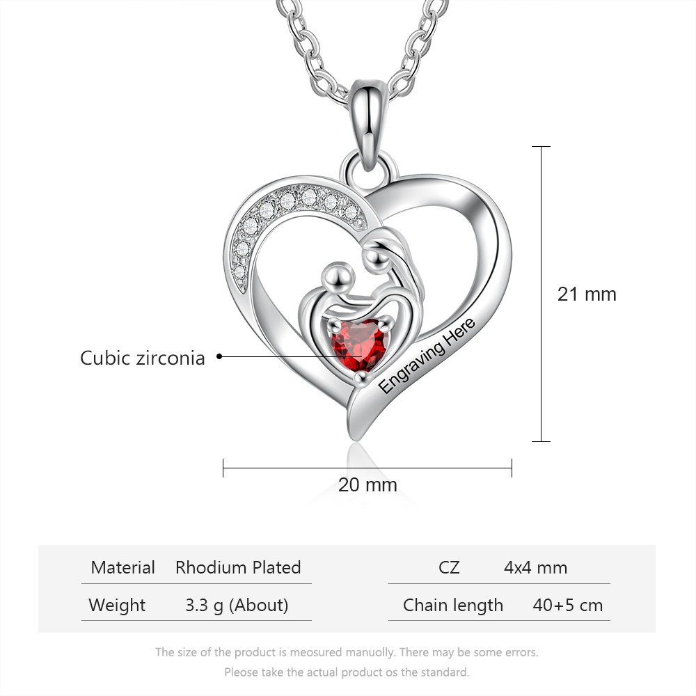 Personalisierte Halskette mit 1 text und 1 Geburtsstein