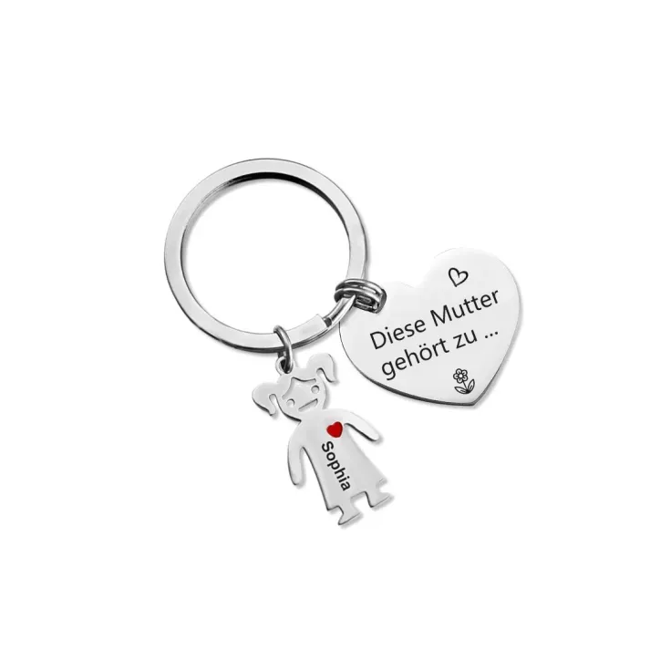 Personalisierter Foto* Name*Muster PU Leder Geldbörse & Name* Muster Schlüsselanhänger & Karte & Box Geschenkbox Set für Mama