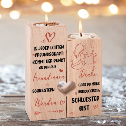 Quaderform Kerzenhalter-Danke, dass du meine unbiologische Schwester bist- Kerzenständer Geschenk für beste Freundin
