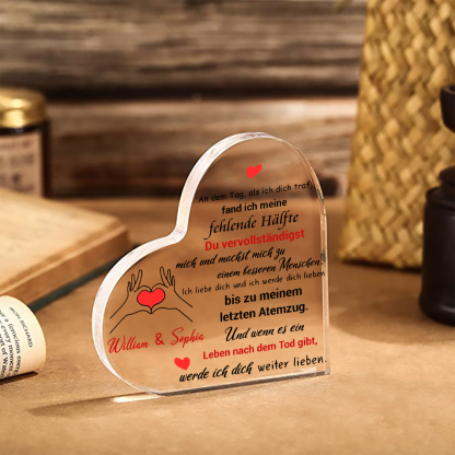 Personalisierte 1 Text Acryl-Deko-Du machst mich zu einem besseren Menschen-Schreibtischdekoration für Paar