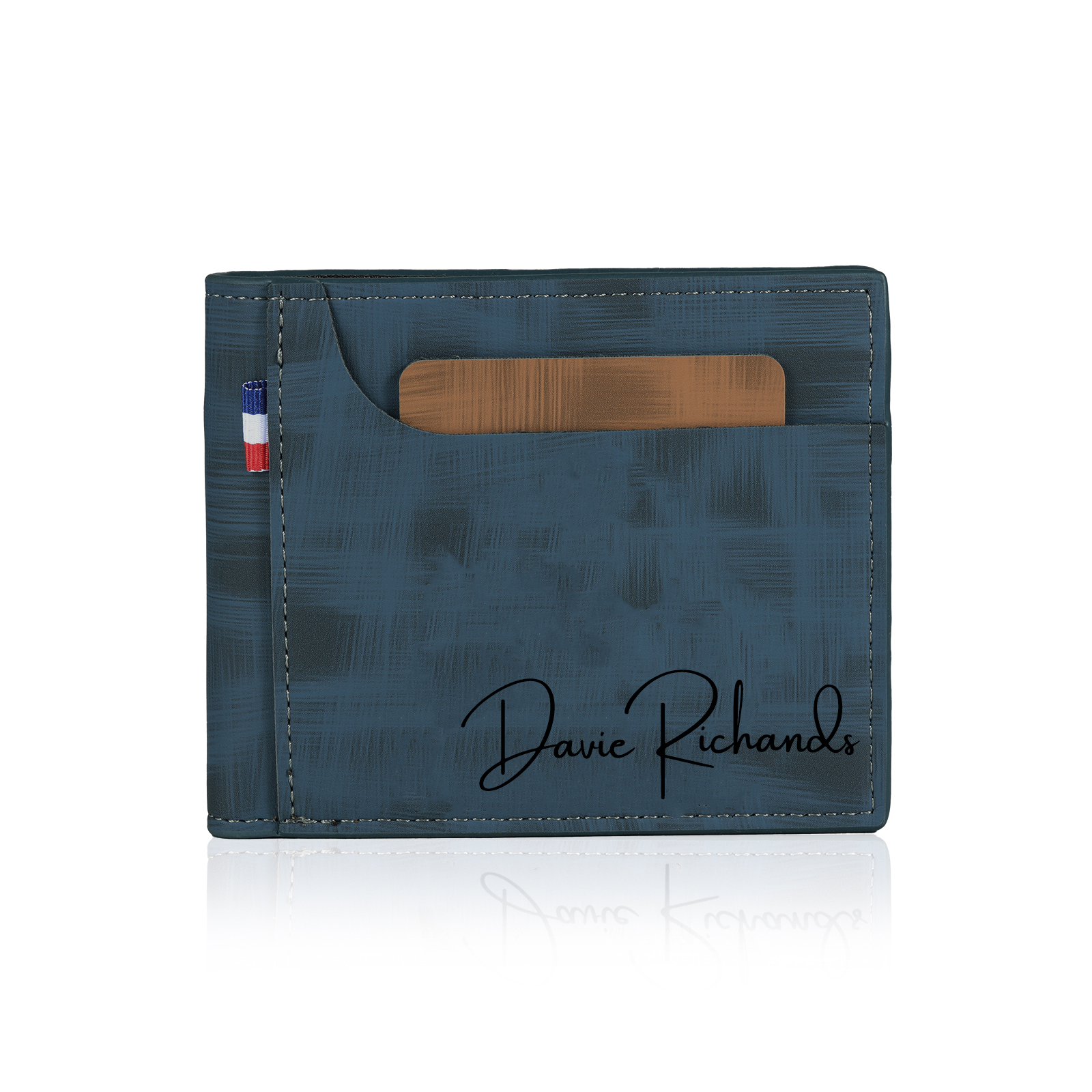 Personalisierter Name & Foto Leder Herren Geldbörse mit Kartenfach