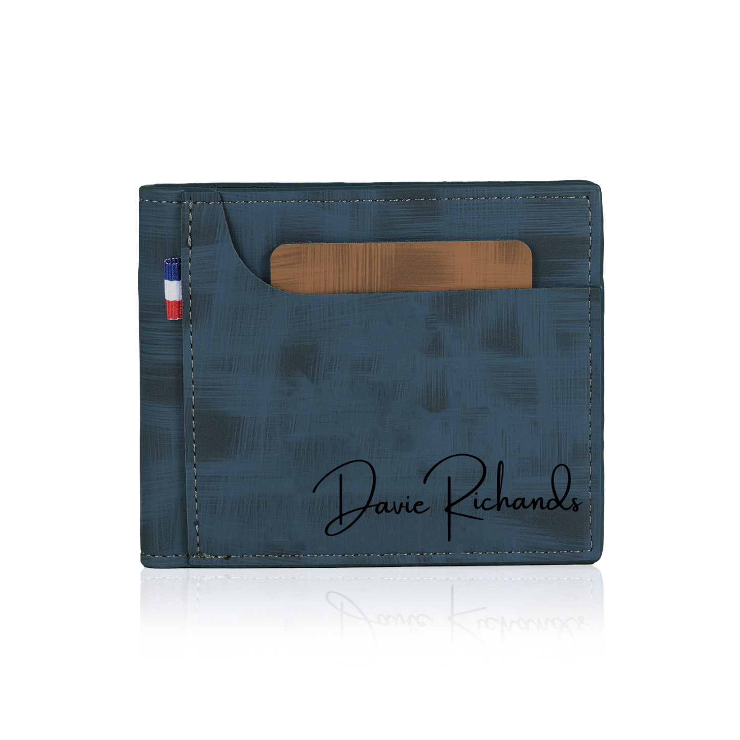 Personalisierter Name & Foto Leder Herren Geldbörse mit Kartenfach