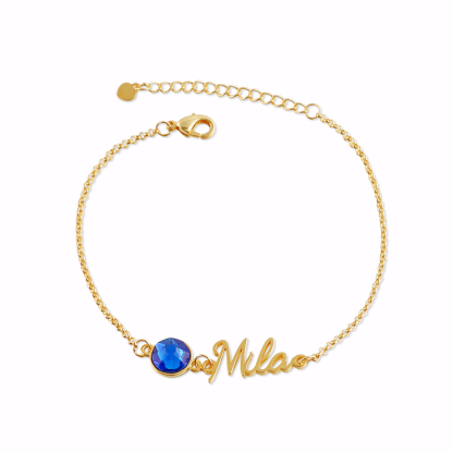 Personalisierter 1 Name Armband mit 1 Geburtsstein