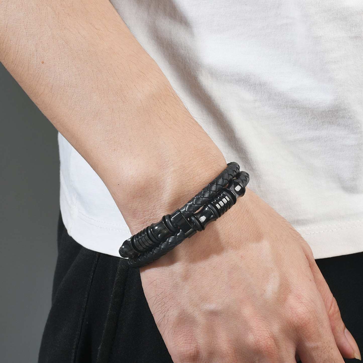 Leder Armband-An meinen Stiefsohn-Geschenk mit Nachrichtenkarte