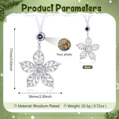 Personalisiertes Blütenornament mit Foto-Projektion zu Weihnachten, Christbaumanhänger, Weihnachtsanhänger, Ornament