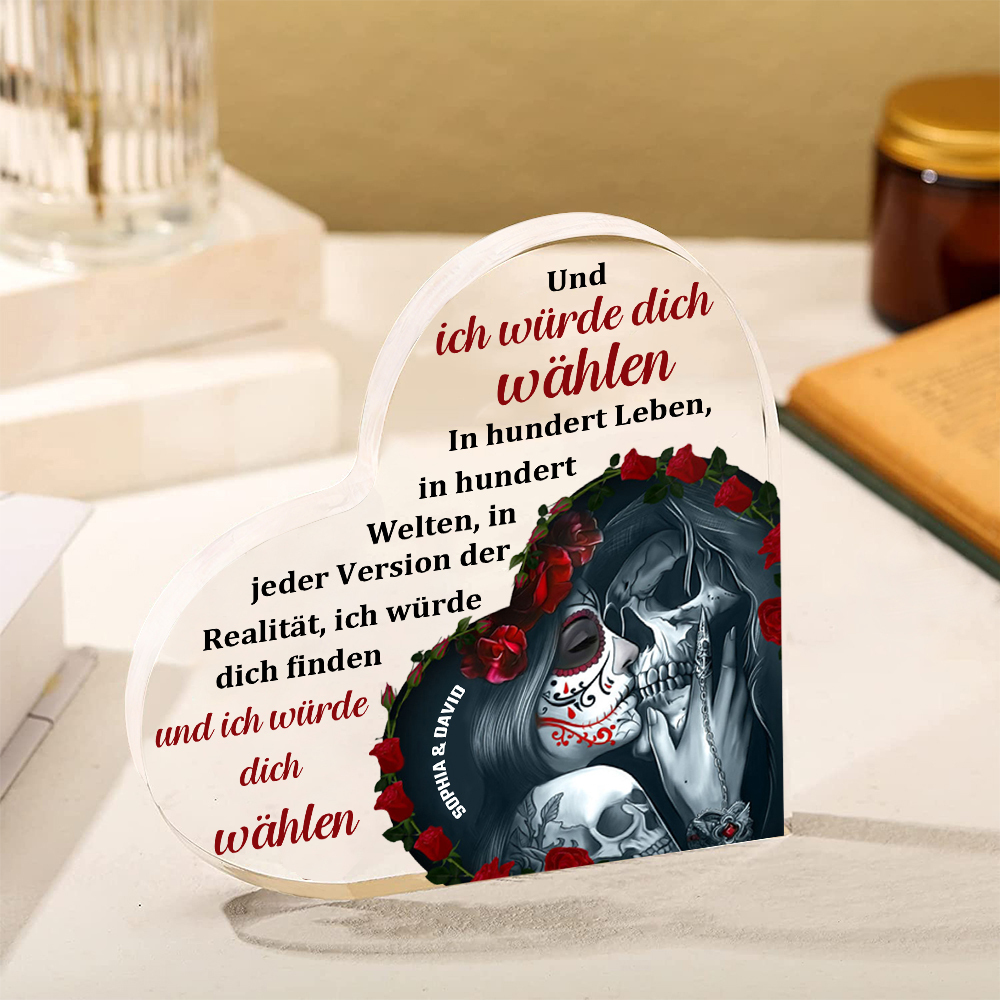 Personalisierte Text Acryl-Deko-In hundert Leben ich würde dich wählen-Schreibtischdekoration für Paar