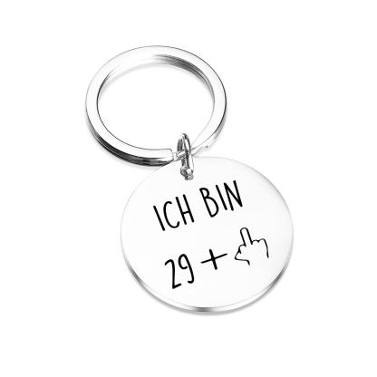 Personalisierbares Alter Rund Metall Schlüsselanhänger-Geburtstagsgeschenk