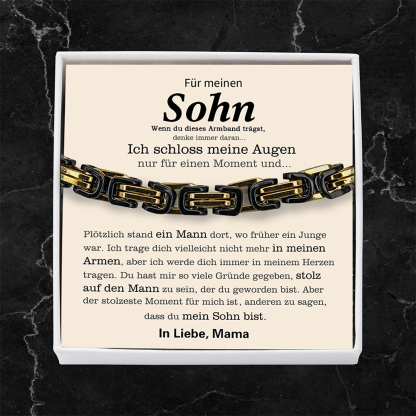 Herren Armband- An Meinen Sohn-Geschenk mit Nachrichtenkarte