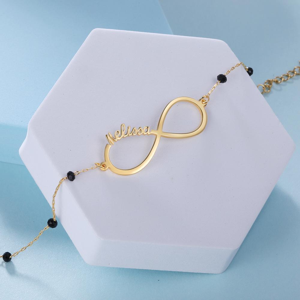 Infinity Armband mit 1 Namensgravur Kundenspezifisch