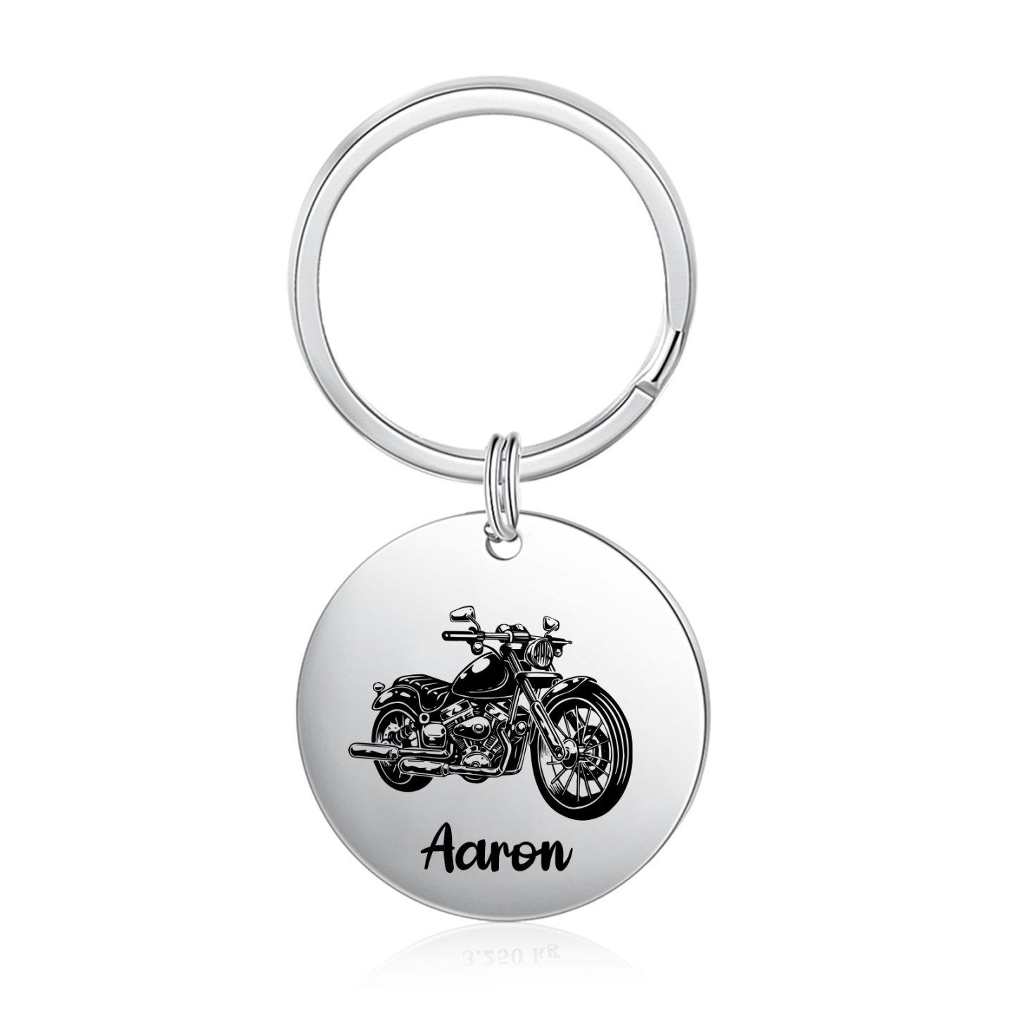 Personalisierbarer Name Rund Metall Motorrad Schlüsselanhänger für Großvater