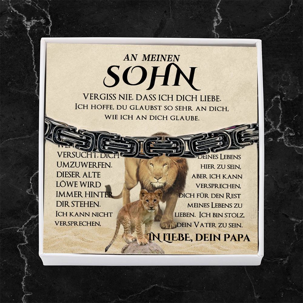 Herren Armband- An Meinen Sohn von Papa-Geschenk mit Nachrichtenkarte