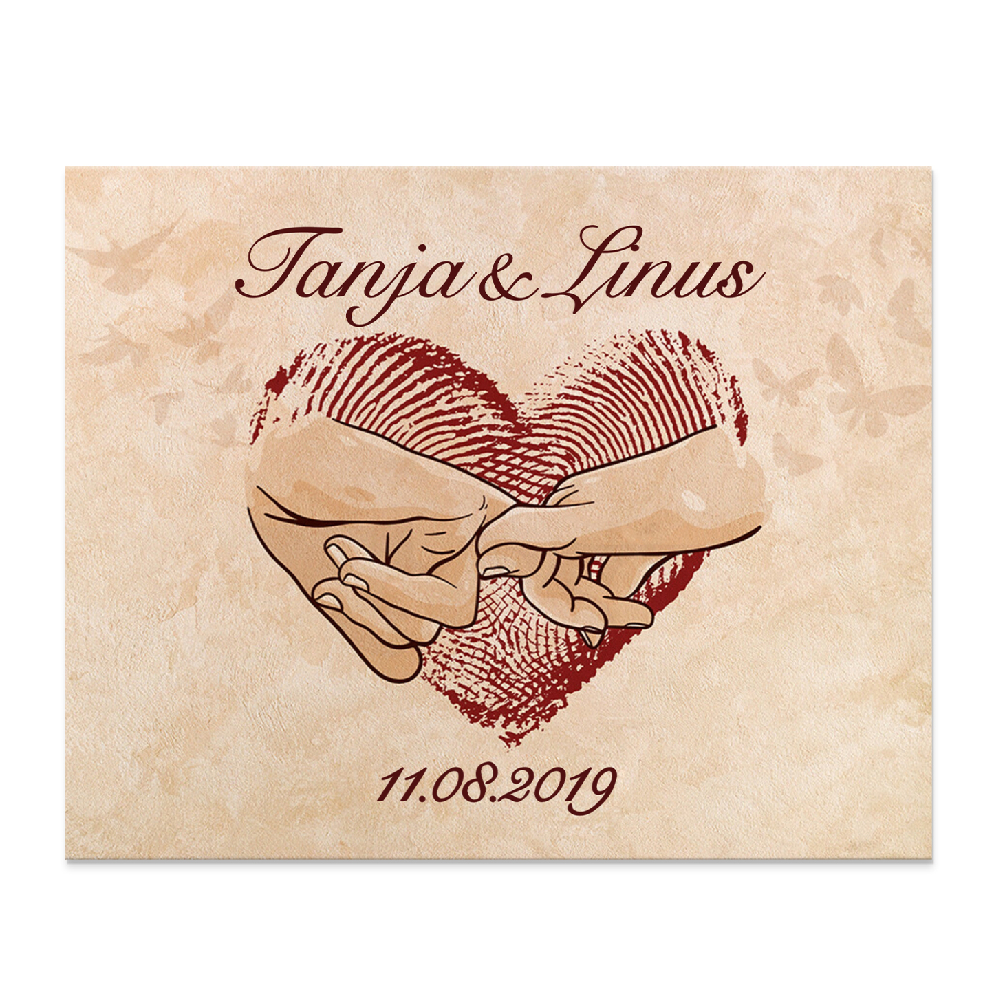 Pärchen Holzbild-Personalisierter Text & Datum Holzdekoration-für Paare