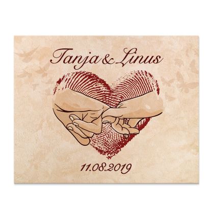 Pärchen Holzbild-Personalisierter Text & Datum Holzdekoration-für Paare