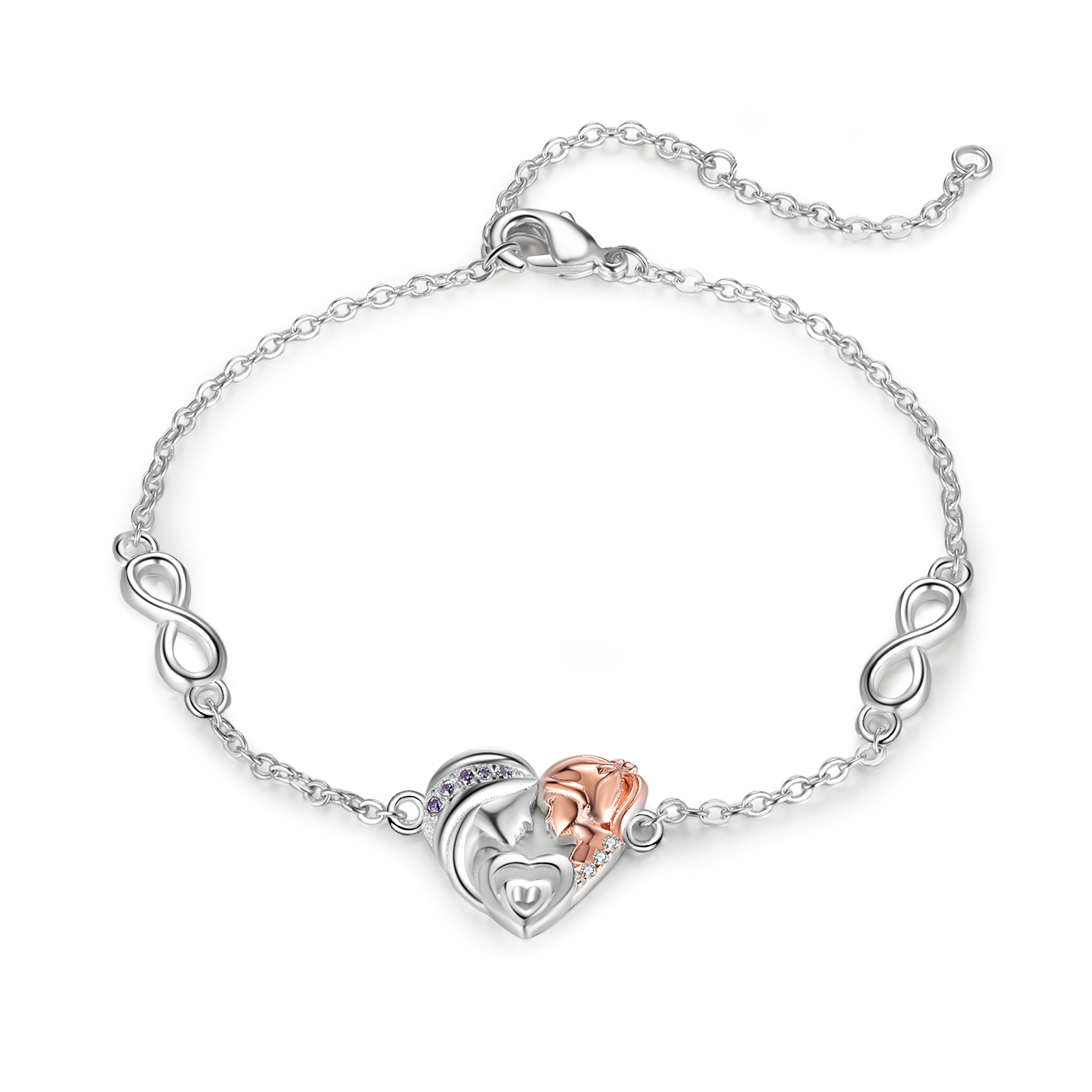Kettenmachen Herz Infinity Armband mit Zirkonia -Tochter ♡ Mutter Geschenk 21.99
