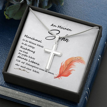 Kettenmachen 925 Sterling Silber An Meinen Sohn Kommunion Kreuz Halskette - Geschenk mit Nachrichtenkarte 31.39