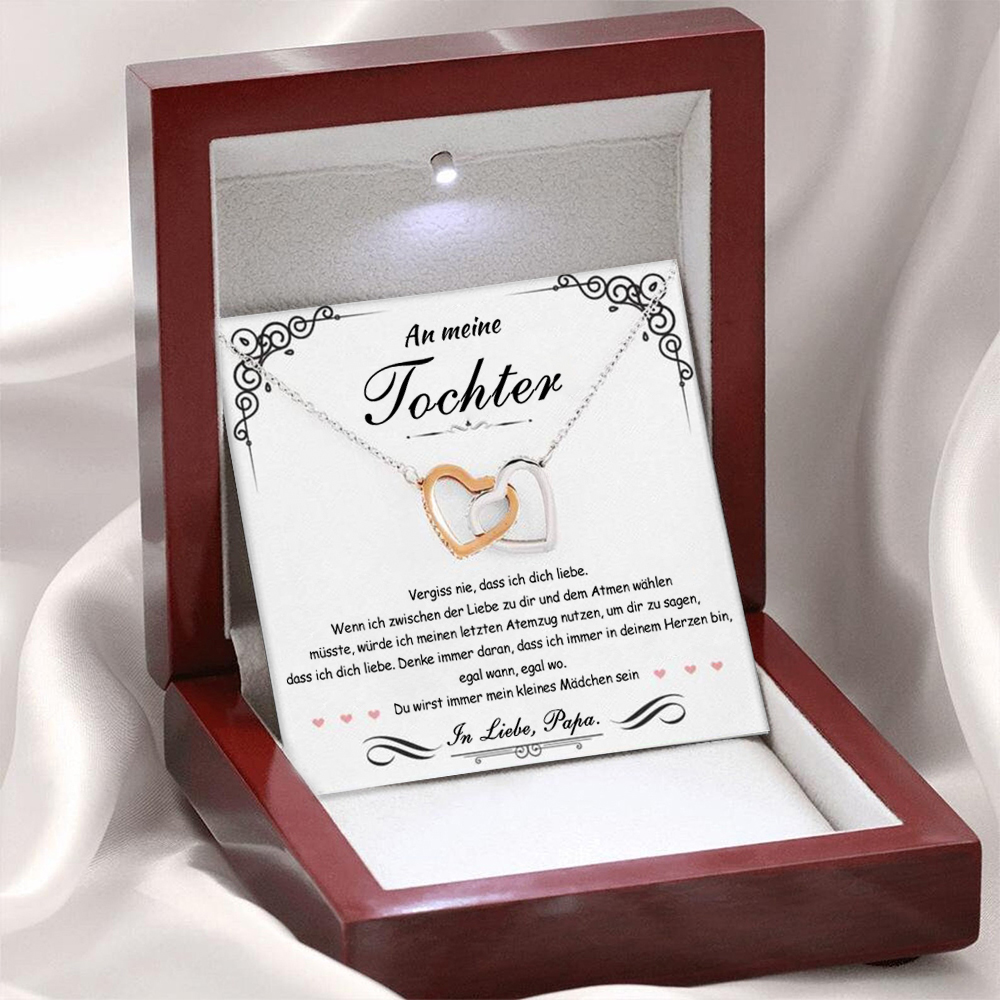 S925 Sterling Silber Halskette - An Meine Tochter von Papa - Geschenk mit Nachrichtenkarte