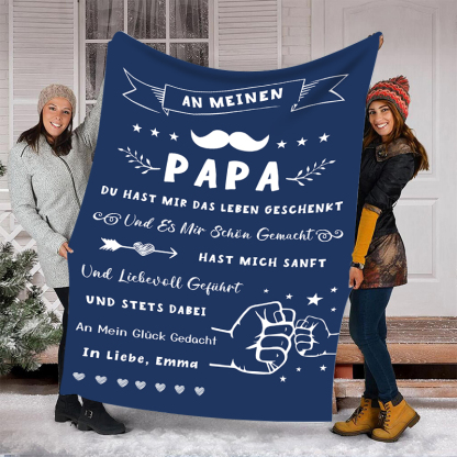 Personalisierbarer Text Faust Decke - An meinen Papa- Geschenk für Vater