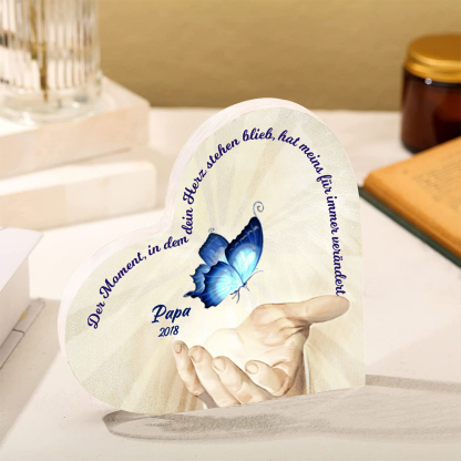 Personalisierte 1 Name & Jahr Blau Schmetterling Acryl-Deko-Trauer Schreibtischdekoration