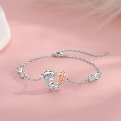 Herz Infinity Armband mit Zirkonia -Tochter ♡ Mutter Geschenk